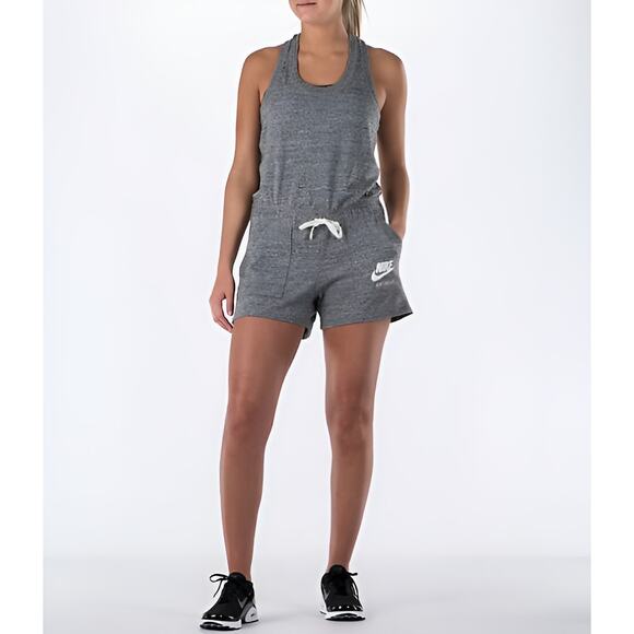 Nike Womens Sporty Active Workout Gym Athletic Racerback Tank Romper Size S Gray - Picture 1 of 8